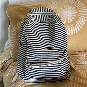 Stone + Cloth blue and white striped backpack